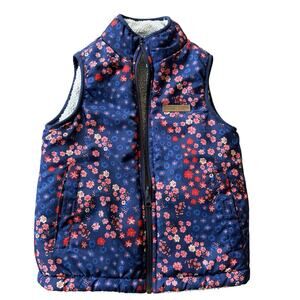 Buffalo David Bitton‎ Reversible Vest Blue Puffer Sherpa Girl's X-Small 5/6